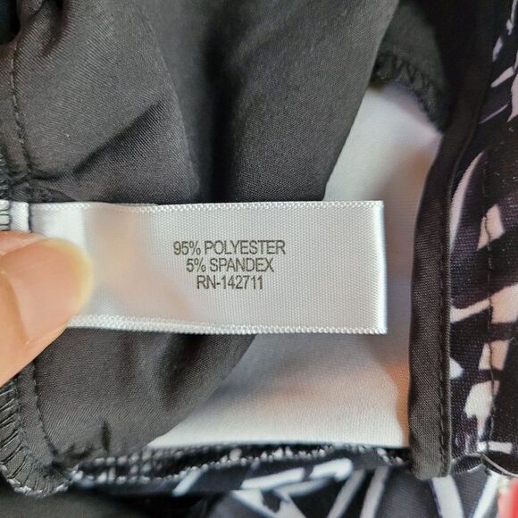 Eloquii Pants Stretch Dress Pants Tapered Abstract Psychedelic Print Black 14 - Picture 15 of 16